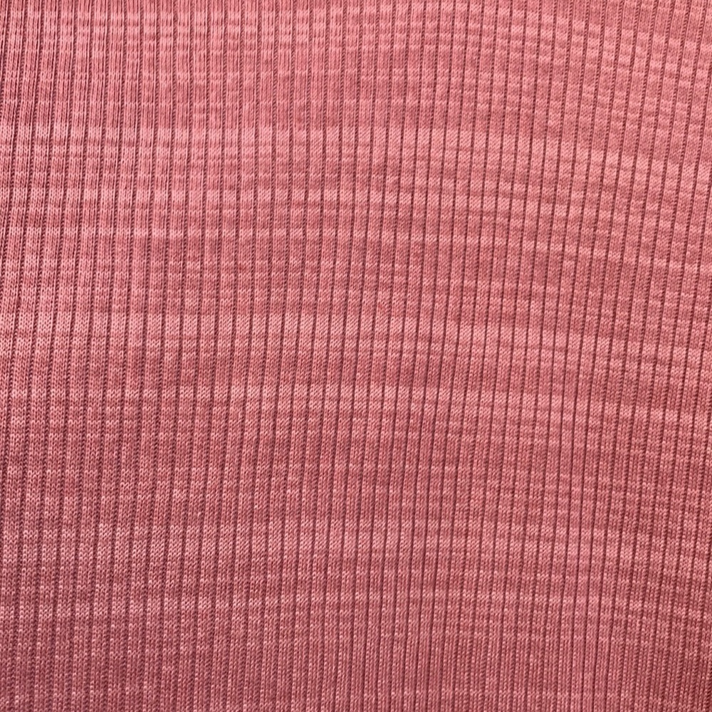 Zara Ribbed V Neck Top Dusty Terracotta Short Sleeve Fitted Tee S - Picture 2 of 7